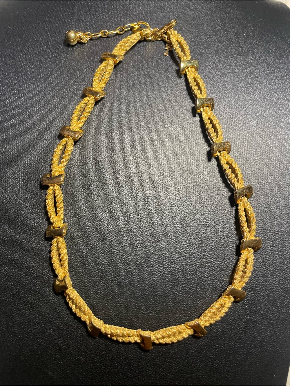 Crown Trifari Gold-Tone Braided Rope Necklace
